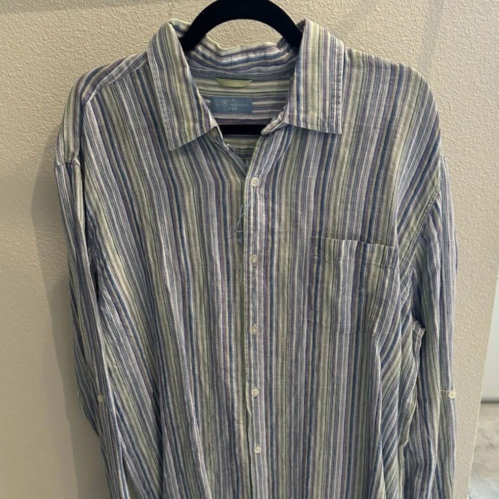 Toscano Men’s Linen Long Sleeve Button Down